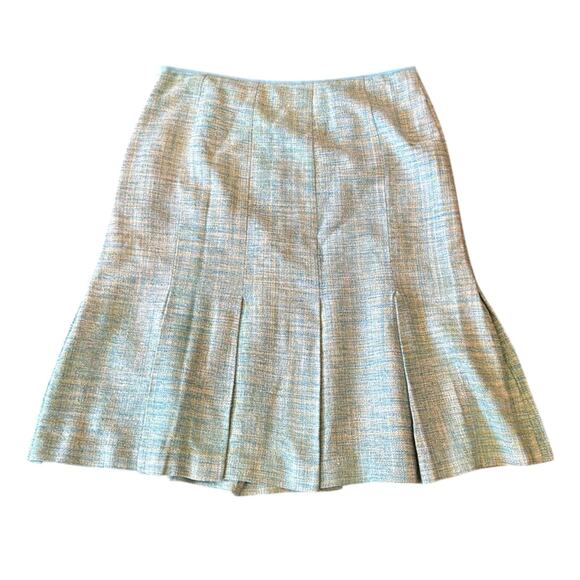 Pendleton Women's Vintage Silk Pleated Midi Skirt Light Blue Green Size 10 - Picture 2 of 10